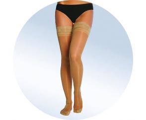 Чулки жен с ажурным верхом 4212 с мультифиброй плотные 1 класс компрессии